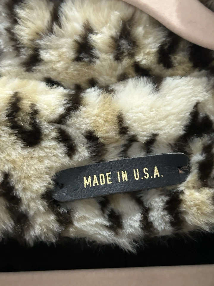 Vintage Leopard Faux Fur Coat Y2K Mob Grunge Statement Animal Lined Jacket 2X - Image 2 of 4