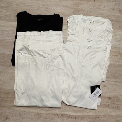 NWT Lot of 7 Saks Fifth Avenue V Neck T Shirts Sz L