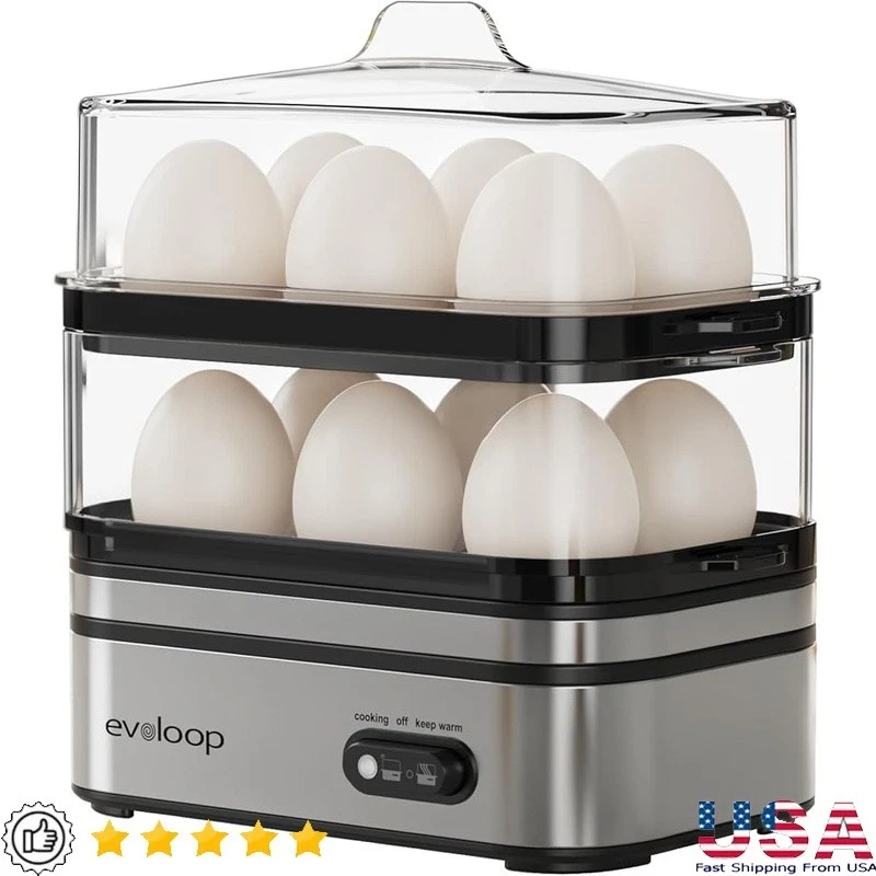 Rapid Egg Cooker Electric 12 Eggs Omelet Maker Egg Poacher Vegetable Steamer
Opens in a new window o