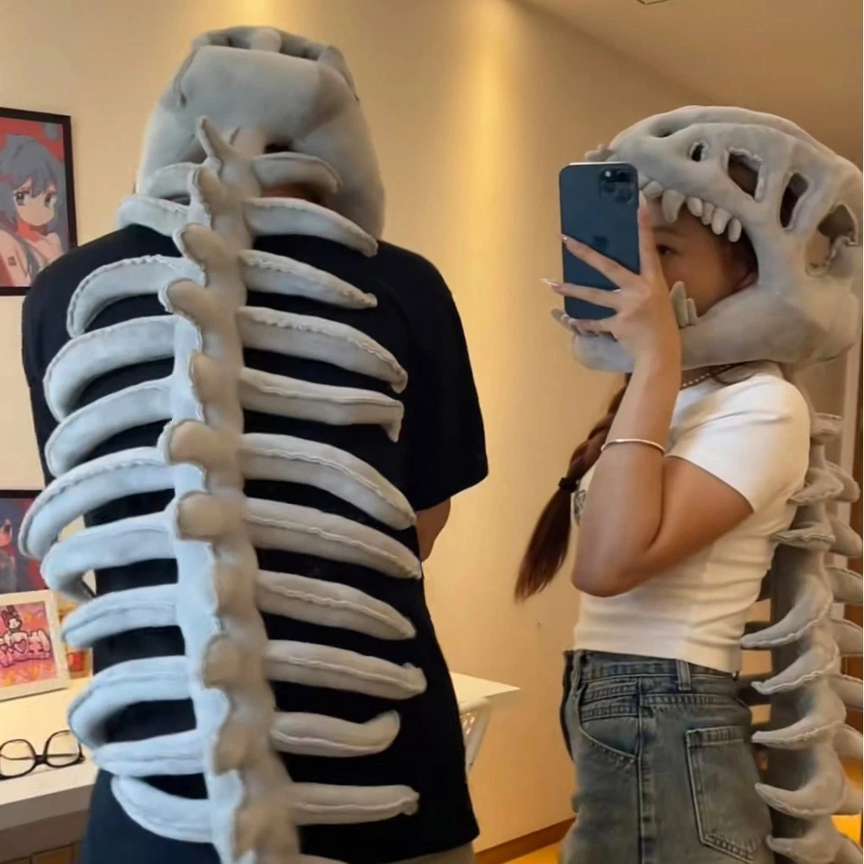 3D Realistic Plush Dinosaur Skeleton Costume Set Halloween Skull Cosplay Props - image 4 of 4