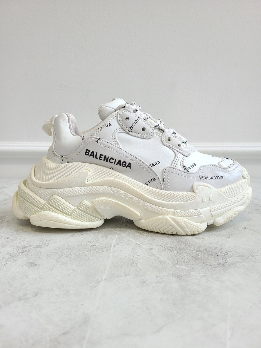 Balenciaga White All-Over Triple S Sneakers 35 73306531 | eBay
