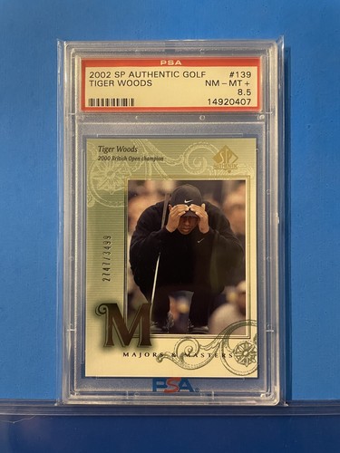 2002 Upper Deck SP Authentic Golf Tiger Woods #139 /3499 PSA 8,5 Rare