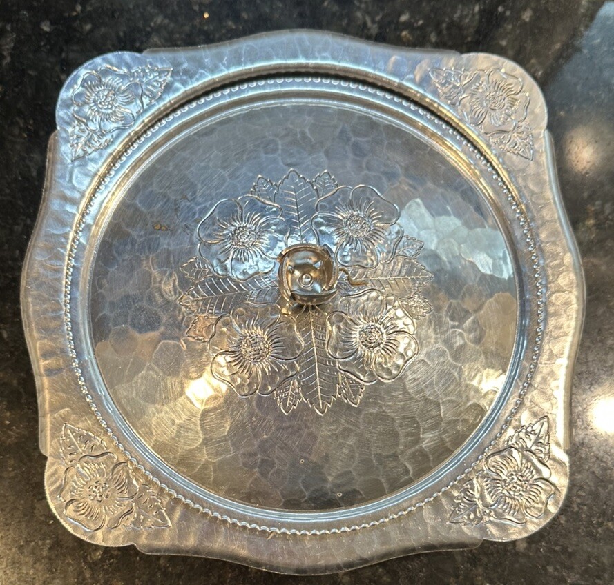 Continental Silver Co. Wild Rose Hammered Aluminum Covered