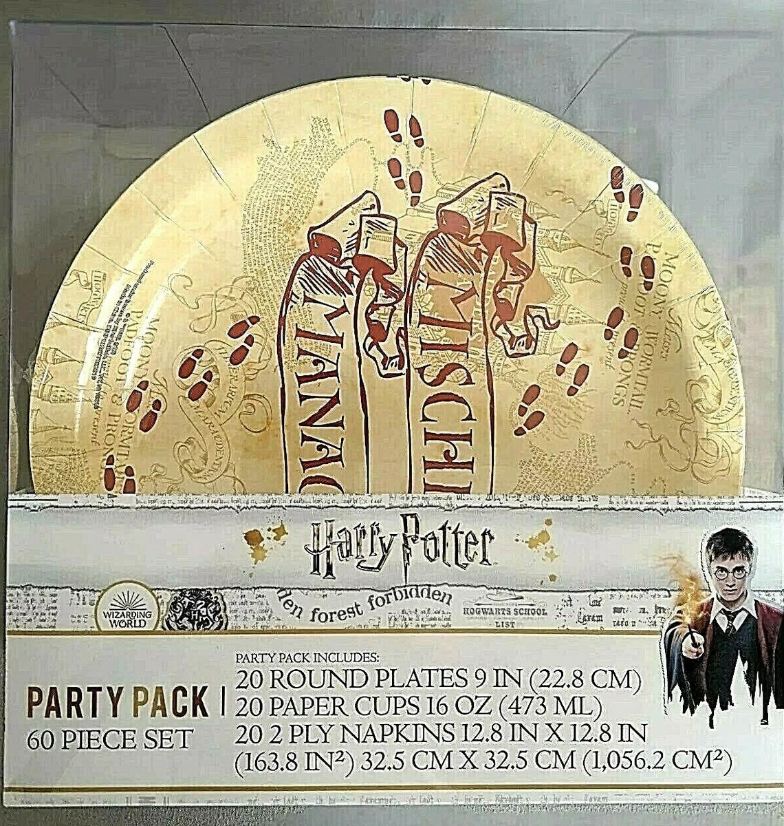 HARRY POTTER Hogwarts Paper Party Pack Set, Cups, Plates and Napkins