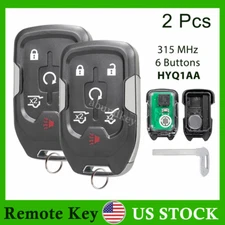 2 For 2015 - 2020 Chevrolet Tahoe 6 Button Remote Start Key Fob 13529634 HYQ1AA