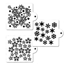 3 PACK Cake decorating Airbrush Icing Frosting Fondant Flower Snowflake Stencils