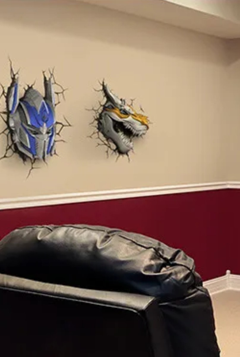 Lampe Murale Transformers Grimlock 3D LED – Déco Lumineuse Sans Fil Pour Fan