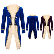 Boys Prince Costume Halloween Cosplay Party Fancy Dress Up Suit Jacket Tailcoat