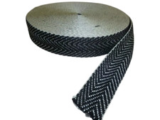 10 metre rolls of BLACK & WHITE 50mm UPHOLSTERY WEBBING for seats & furniture