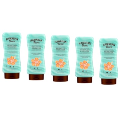 5 Pack Hawaiian Tropic After Sun Lotion Weightless Silk Hydration 6 Ounces Each