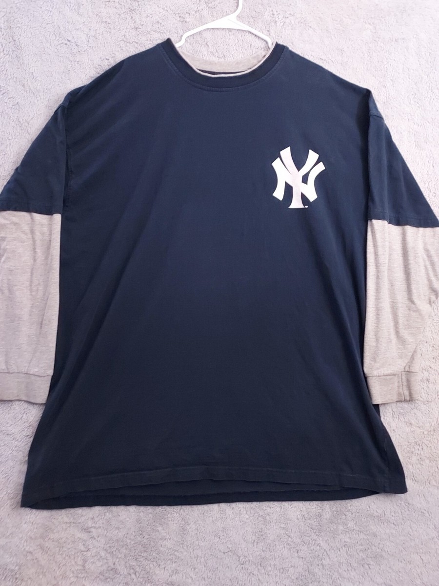 New York Yankees Shirt Mens 5XL Majestic Twofer Heavyweight Long Sleeve  Logo NY | eBay