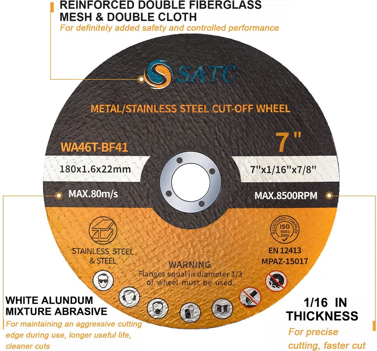 50 Stück Trennscheiben 15,2 Cm X 0,045 X 7/8 Zoll | Für Metall | Hochleistung & Langlebig | Vibrationsarm & Selbstschärfend