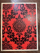 SHEPARD FAIREY - Parlor Pattern Black Red - 2010 - ed/85 - OBEY GIANT