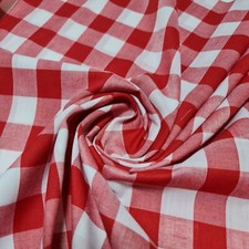 Polycotton Gingham Fabric Check 1", 1/4" , 1/8" Uniform Dress Craft Material 44"