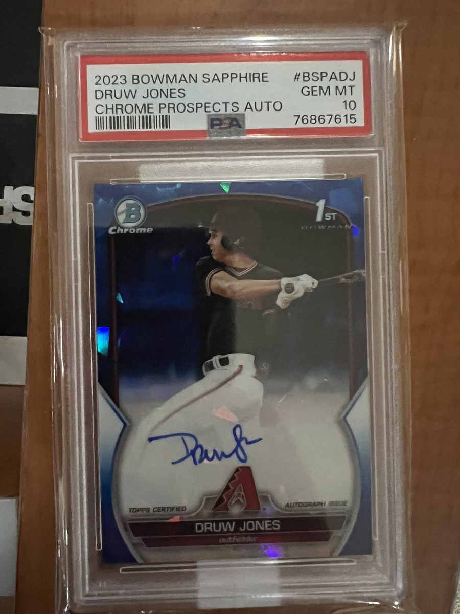 2023 1st Bowman Sapphire Druw Jones Auto PSA 10 Gem Mint 