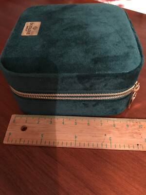 Samtgrün Schmuckbox Schmuckaufbewahrung 9,8x9,8x5cm Elegant - Style