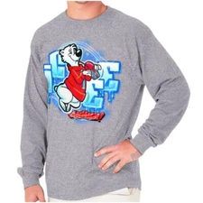 ICEE Slushie Drink Airbrushed Polar Bear Long Sleeve Tshirt for Men or Women