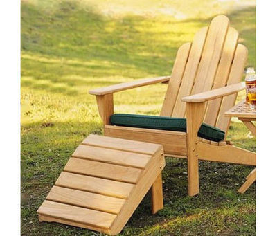 Grade-A Teak Wood Adirondack Chair W/ Footrest Stool Ottoman