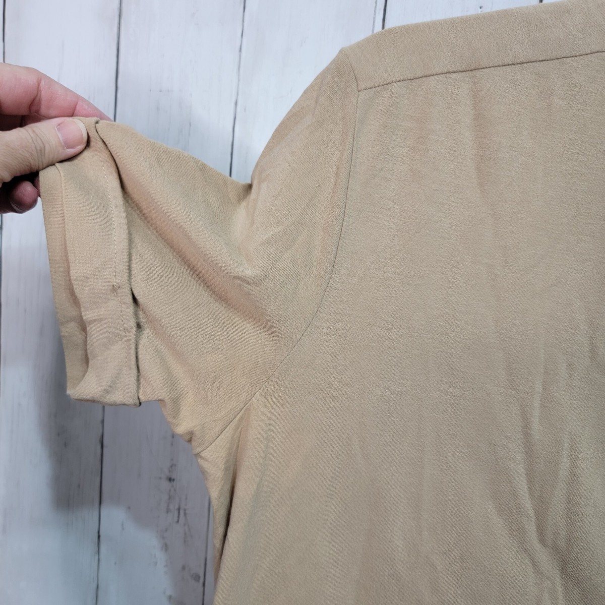 Vintage Dolce & Gabbana Mens Tan Silk Knit Button Front