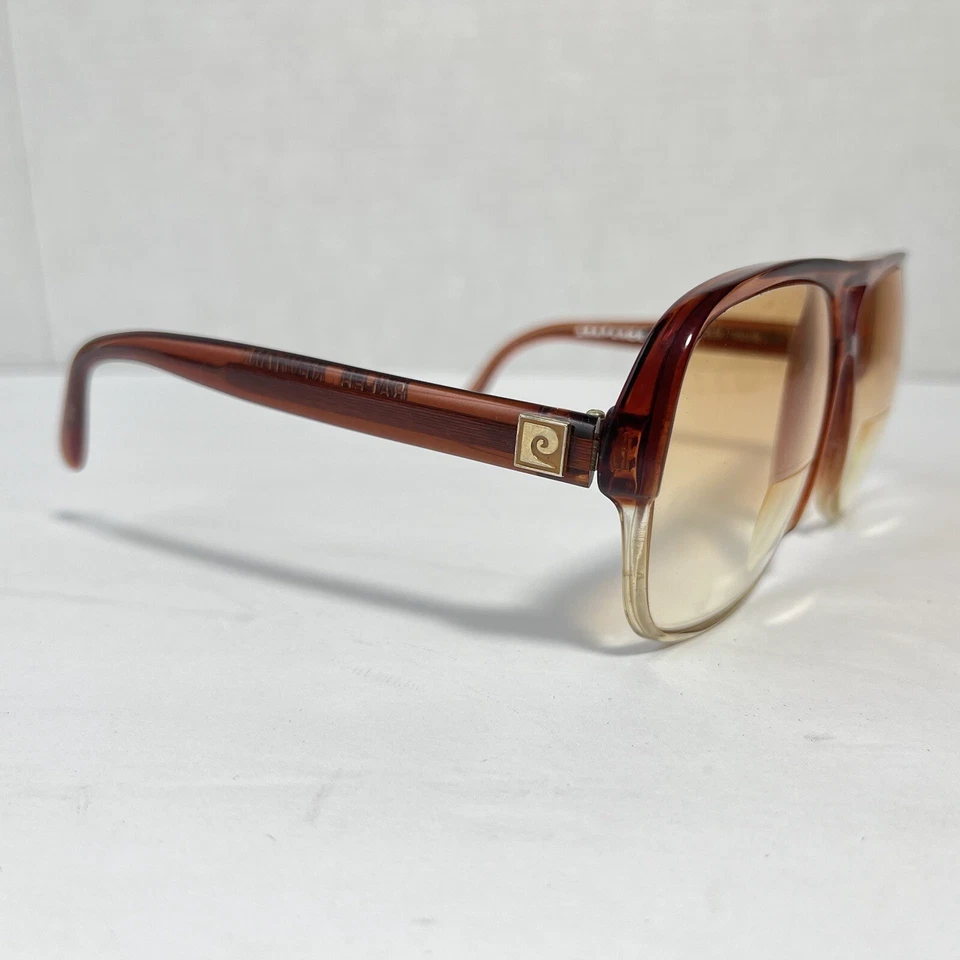 Gafas de sol vintage PIERRE CARDIN Cavalier 70008 Francia marrón medio borde lector Len Foto 2 de 4