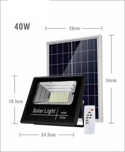 FARO LED CON PANNELLO SOLARE CREPUSCOLARE DA 25W-40W-60W-100W-200W-300W-400W 500 - Foto 3 di 9