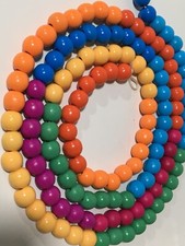 NEW 70" RAINBOW WOOD BEAD GARLAND HOLIDAY WEDDING PARTY HOME DECOR FREE SHIPPING