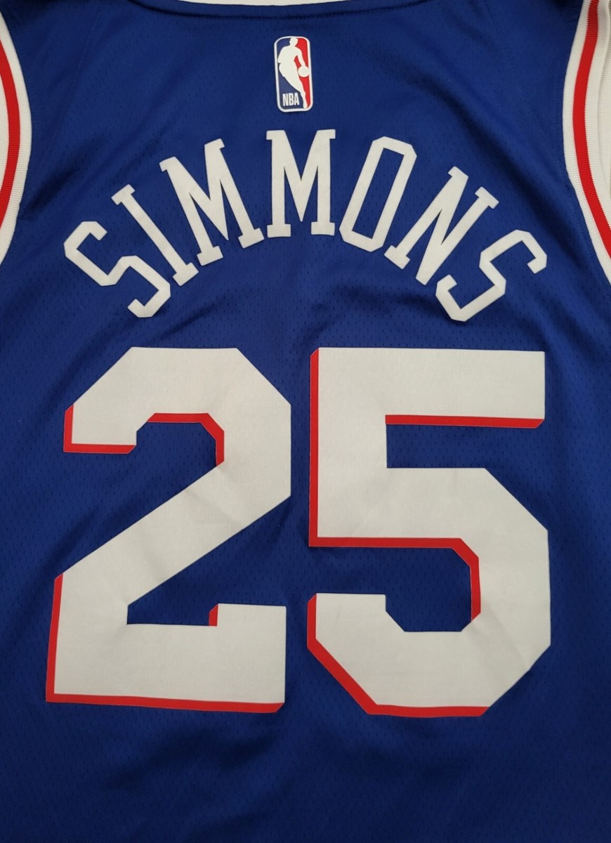 Philadelphia 76ers Sixers NBA Nike Blue Jersey #25 Simmons size 52