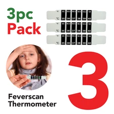3 x Forehead Fever Thermometer Reusable  Strip-NEW Free Shipping!!!!!!!!!