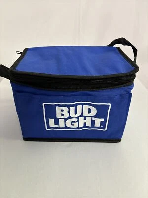 Bud Light Beer Soft Sided Insulated Cooler Pack portable Holds 6 Cans Lunch Box