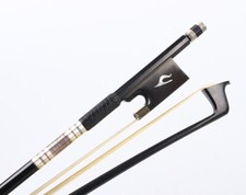 new black Carbon fiber Advanced Violin Bow Inlay Bow Hair Flower style Frog
