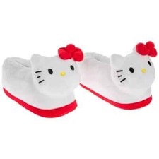 New Sanrio HELLO KITTY Women's Plush Head Slippers L/XL 9/10 HTF NWT Adorable