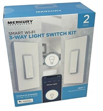 Merkury Innovations Smart Wi-Fi 3-Way Light Switch Kit MI-WW112-199W New in Box