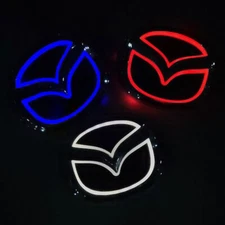 White/Blue Red 5D Front Grill LED Light Emblem Illuminated Logo Badge for Mazda