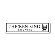 Chicken Xing Farmhouse Sign, Barn Decor Metal Sign