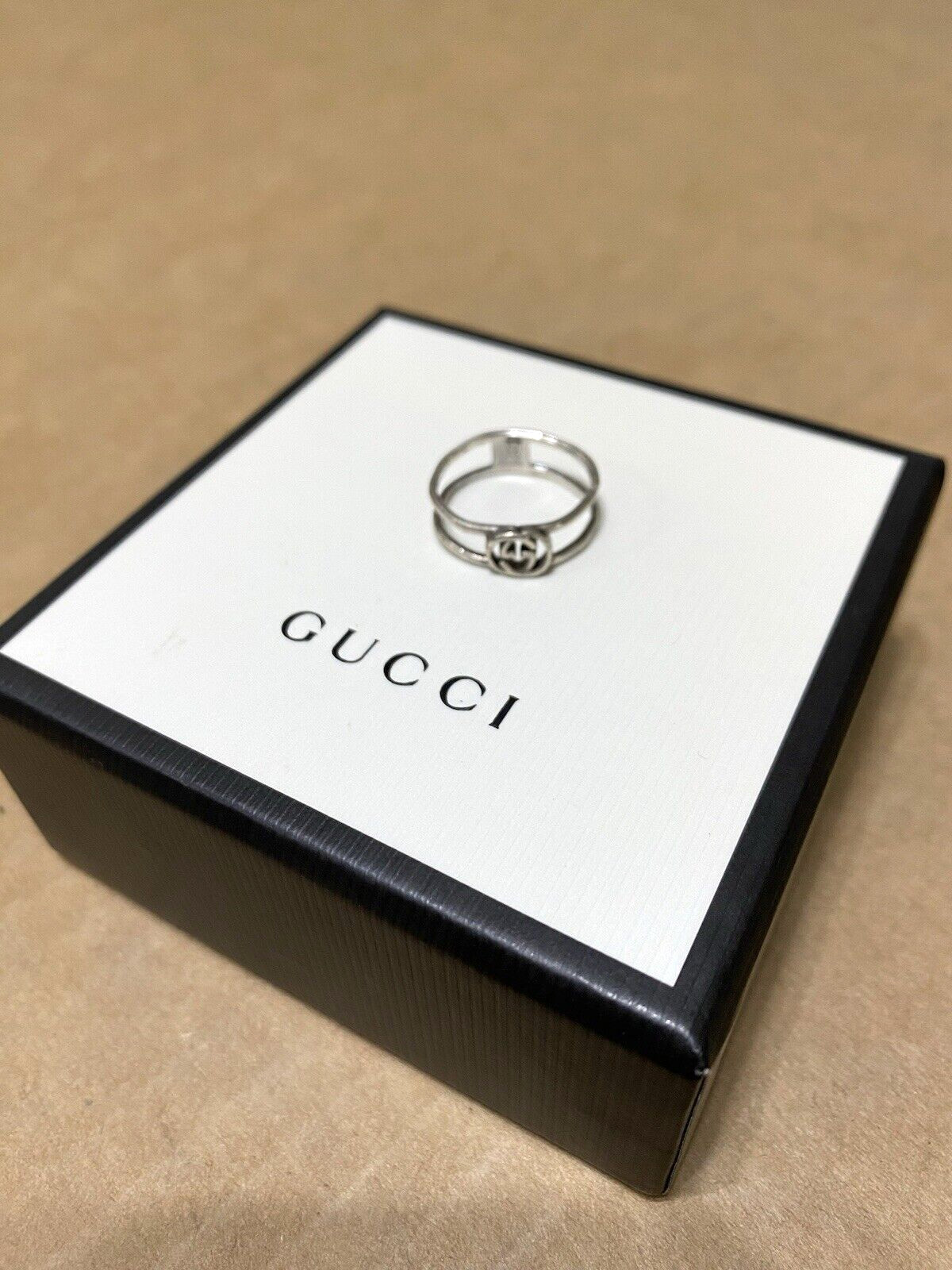 Gucci Interlocking Thin 925 Silver Ring Size 13(U… - image 2