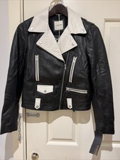 Each X Other Leather Biker Women Black&white Size M