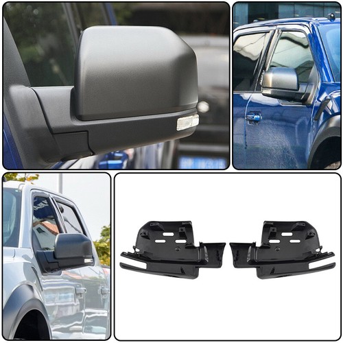 2PCS Side Mirror Frame Cover Trim Bezel W/ Light Hole For Ford F150 2015-2020 - Foto 3 di 12