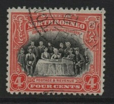 North Borneo Stamps  SG280 1925-28 4c Scarlet Fine Used