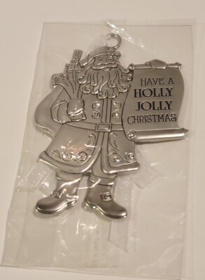  Have a holly jolly Christmas TIS THE SEASON SANTA Claus Ornament ganz