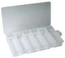 6 Compartment Clear Plastic Storage Tray Box Parts Organizer 8.25" x 4.25 x 1.5"