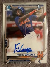2021 Bowman Chrome 1st Freddy Valdez New York Mets Prospect Auto #CPA-FV 💎