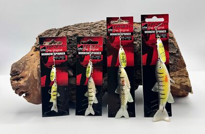 DAM Effzett Minnow Spinner Sinking 3g 5g 7g 13g Yellow Black Gummifisch Köder DA