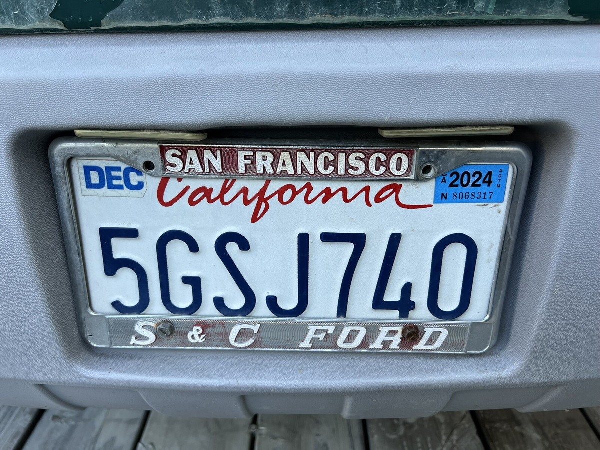 Vintage San Francisco California S & C Ford Metal License Plate