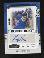 2021 Panini Contenders Rookie Ticket #257 Ben Skowronek Rams RC AUTO
