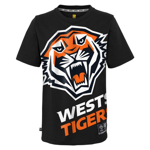 Wests Tigers NRL 2023 Outerstuff Logo Shirt Size S-2XL! - 第 1/2 張圖片