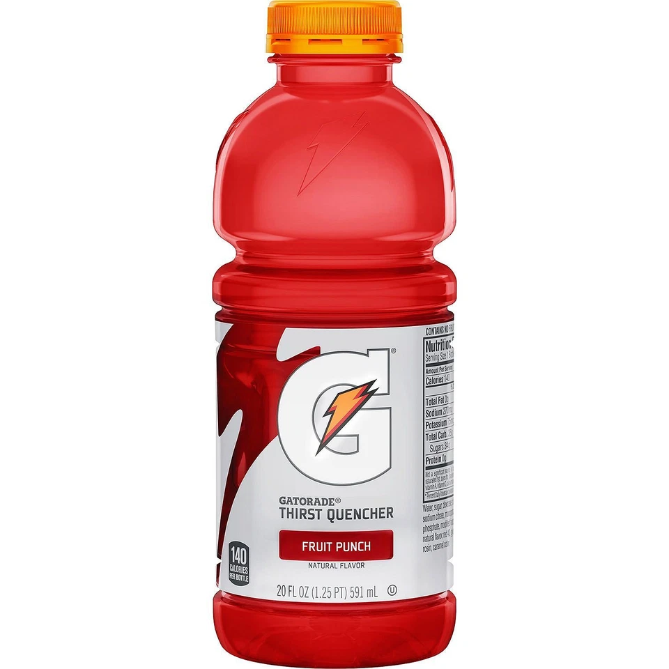 (24 БУТЫЛКИ) 20 унций GATORADE СПОРТИВНЫЕ НАПИТКИ РАЗНООБРАЗИЕ АПЕЛЬСИН, ЛИМОН-ЛАЙМ, ФРУКТОВЫЙ ПУНШ - Изображение 4 из 4