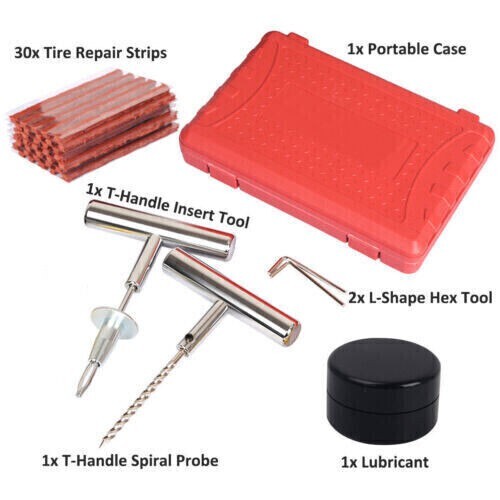 Tyre Puncture Repair 37PCS Kit (JS78) Tire Recovery Car 4WD Offroad Plugs Tool - Picture 5 of 14