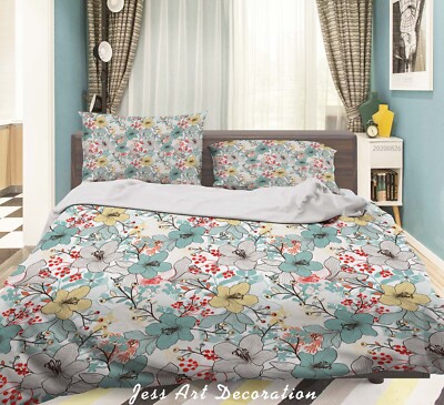 3D Floral Fruit Pattern Colorful Quilt Cover Set Duvet Cover Bedding Pillowcases