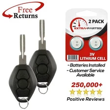 2 New Replacement Uncut Keyless Entry Remote Key Car Fob Notch For BMW LX8 FZV