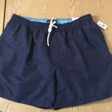 B2 New Mens George Swim Trunks Elastic Waistband Navy Blue Blue Size XL